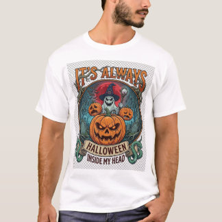 Camiseta Siempre Es Halloween Dentro De La Cabeza Calabaza