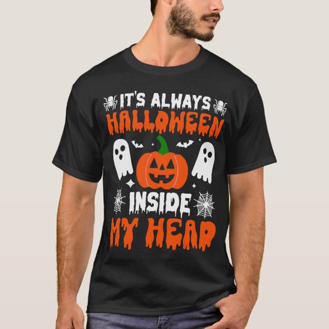 CAMISETA SIEMPRE ES HALLOWEEN EN MI CABEZA (Anverso)
