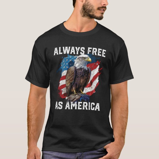 Camiseta Siempre libre como Estados Unidos American Bald Ea (Anverso)