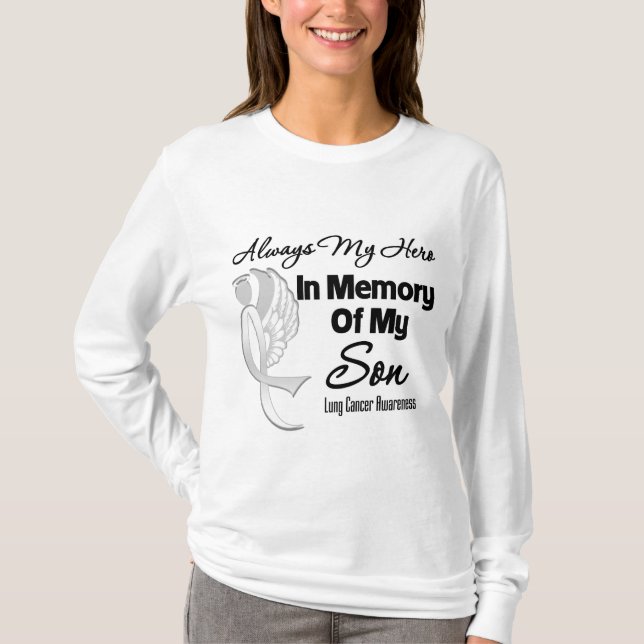 Camiseta Siempre mi héroe en hijo de la memoria - cáncer de (Anverso)