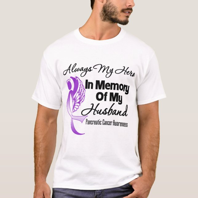Camiseta Siempre mi héroe en memoria del esposo del cáncer  (Anverso)