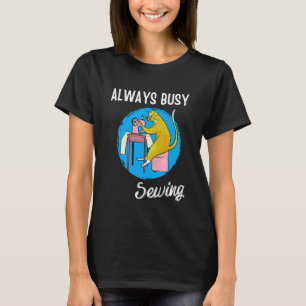 Camiseta Siempre Ocupada Cosinedo Lindo Gato Ama Coser Punt