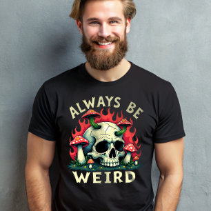Camiseta Siempre Sea Raro Skull Retro Mushroom Psychedel