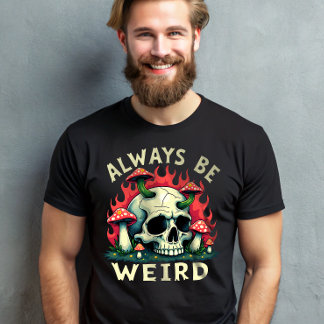 Camiseta Siempre Sea Raro Skull Retro Mushroom Psychedel