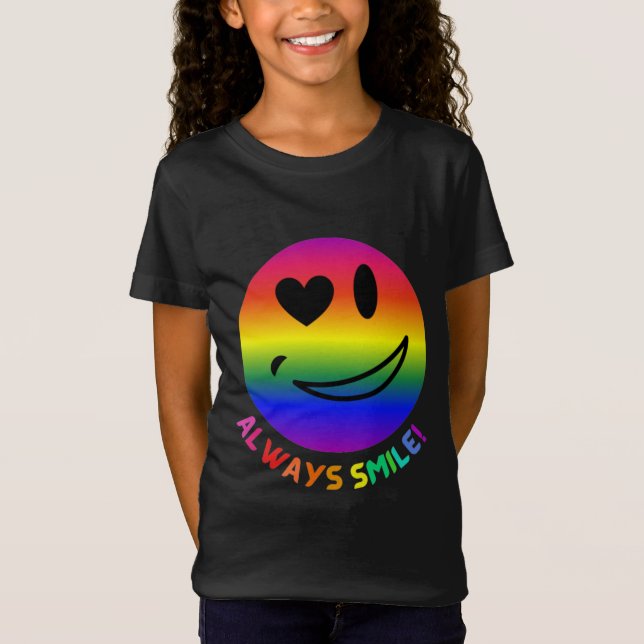 Camiseta siempre sonríe emojis coloridas (Anverso)