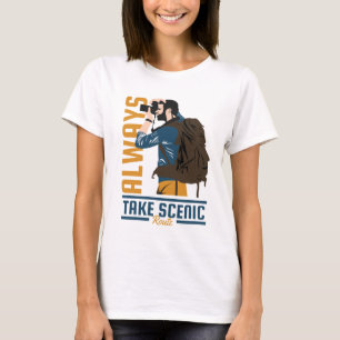 Camiseta Siempre tome el Camping de ruta escénica y la aven