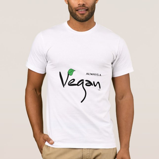 Camiseta Siempre un vegano con hoja verde (Anverso)