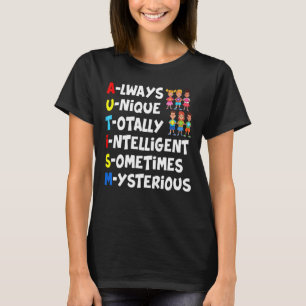 Camiseta Siempre Único Totalmente Inteligente A Veces Miste