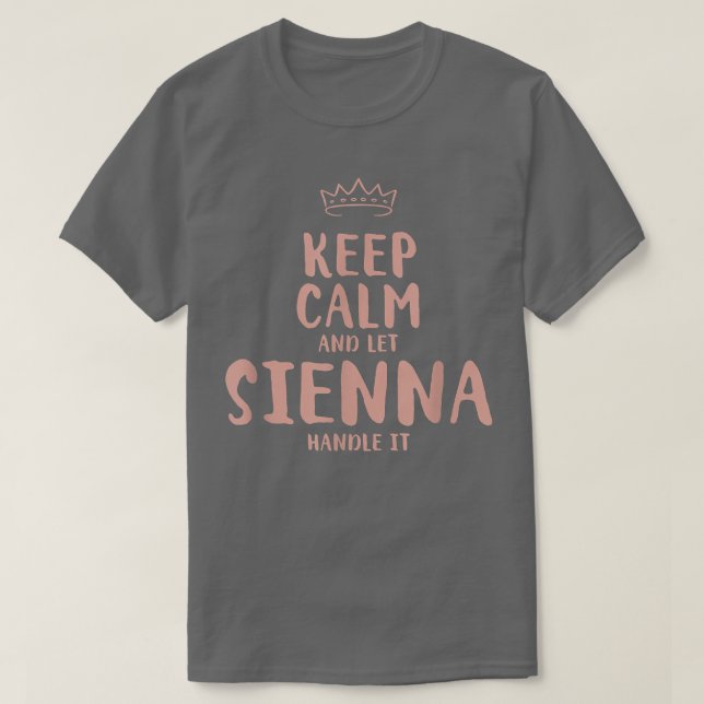 Camiseta Sienna Keep Calm Personalized Name Friends Funny B (Diseño del anverso)