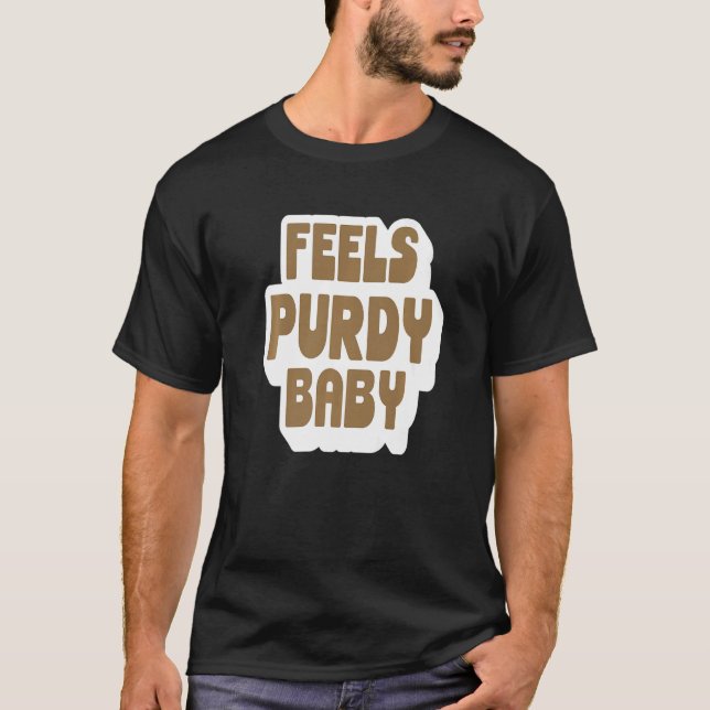Camiseta Siente a un bebé morado Brock Purdy (Anverso)