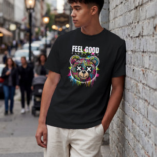 Camiseta Siente Bien Todos los Días – Oso Colorido Graffiti