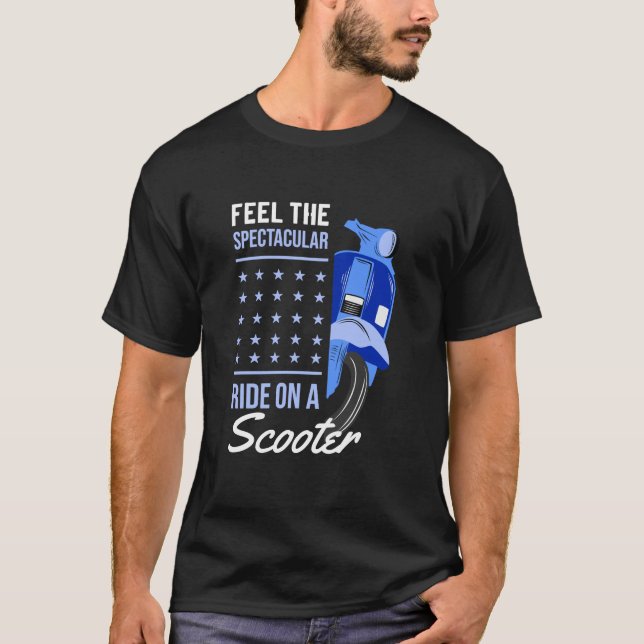 Camiseta Siente el paseo espectacular en una moto (Anverso)