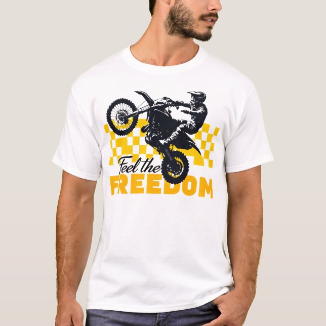 Camiseta Siente la llanta de cuadros amarillos LIBRES (Anverso)