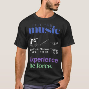Camiseta Siente La Música Instrumentos Blancos Sonidos Azul