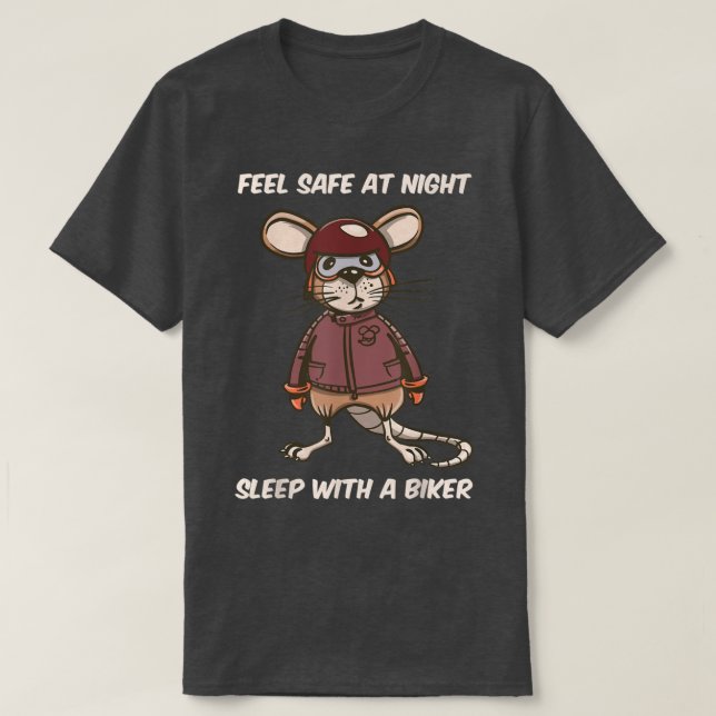 Camiseta Siéntete Salvar De Noche, Dormir Con Un Motociclis (Diseño del anverso)