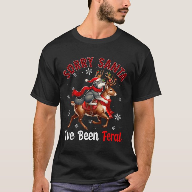 Camiseta Siento haber sido Navidades Feral de Santa Wolf (Anverso)