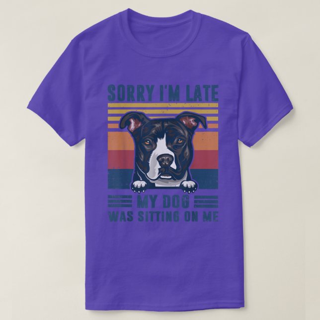 Camiseta Siento haber tardado en que mi perro estaba sentad (Diseño del anverso)
