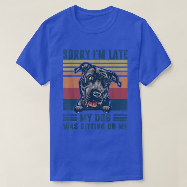Camiseta Siento haber tardado en que mi perro estaba sentad (Diseño del anverso)