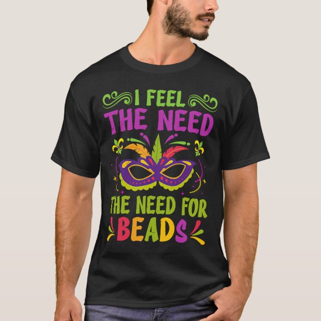 Camiseta Siento La Necesidad De Las Camas Mardi Gras Par (Anverso)