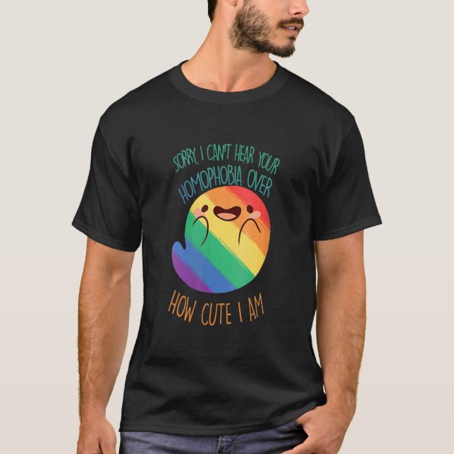 Camiseta Siento no poder escuchar tu homofobia sobre lo lin (Anverso)