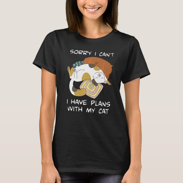 Camiseta Siento no poder tener planes con mi gato (Anverso)