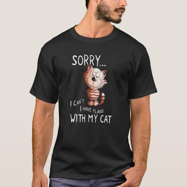 Camiseta Siento no poder tener planes con mi gato (Anverso)