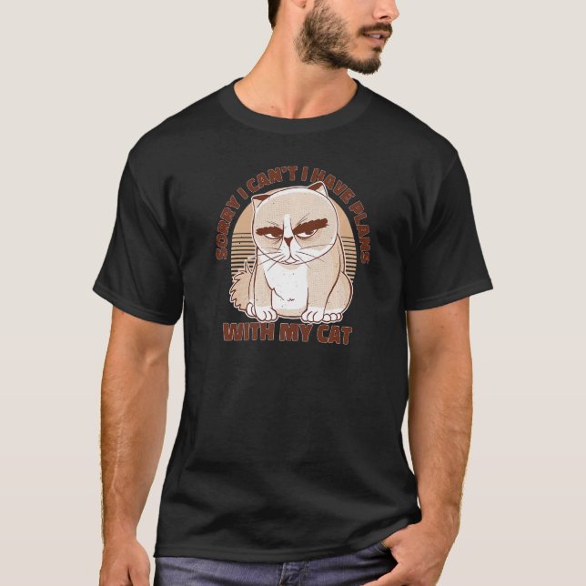 Camiseta Siento no poder tener planes con mi gato (Anverso)