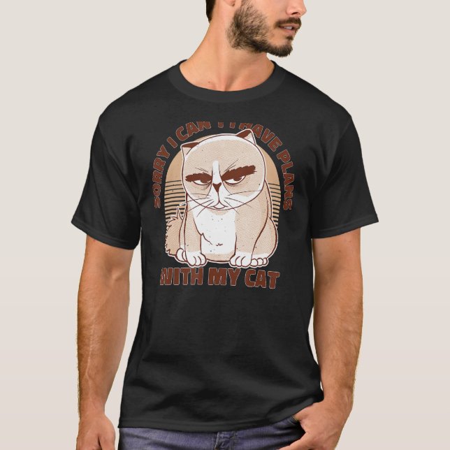 Camiseta Siento no poder tener planes con mi gato (Anverso)