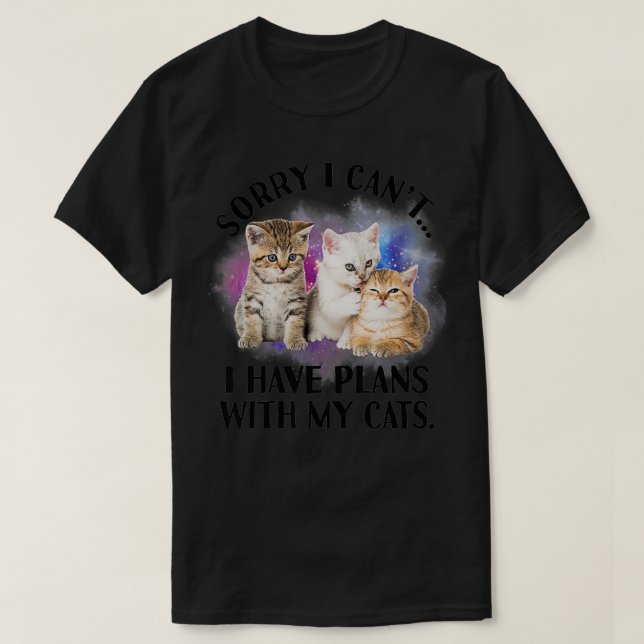 Camiseta Siento no poder tener planes con mi gato me encant (Diseño del anverso)