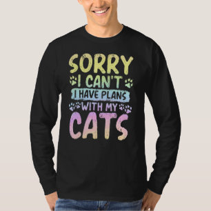 Camiseta Siento no poder tener planes con mis gatos Pastel