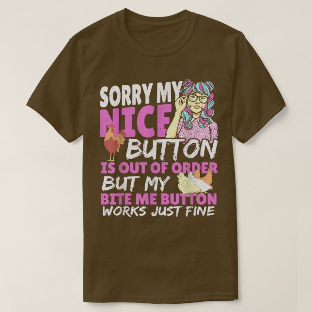 Camiseta Siento que mi botón bonito esté fuera de servicio. (Diseño del anverso)