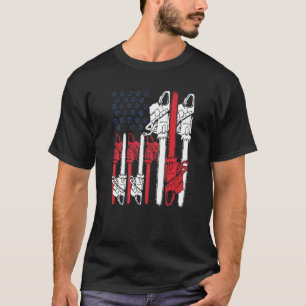 Camiseta Sierra Antigua Arborista Bandera De Ee. UU. Jardin