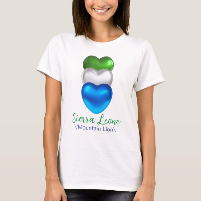 Camiseta Sierra Leona Tres Banderas Del Corazón (Anverso)