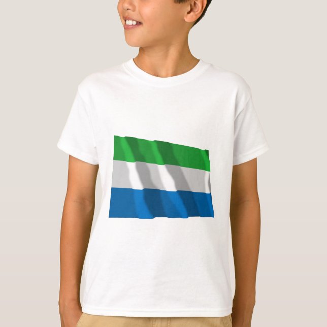 Camiseta Sierra Leone que agita la bandera (Anverso)