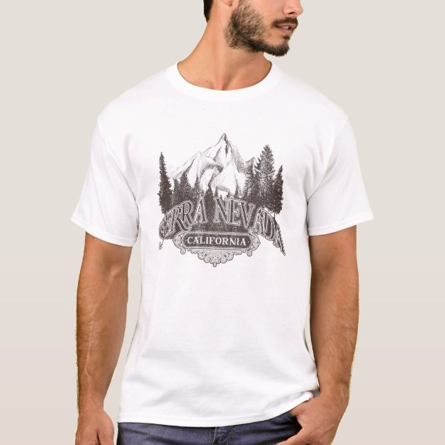 Camiseta Sierra Nevada Vintage Mountains Hiking California (Anverso)