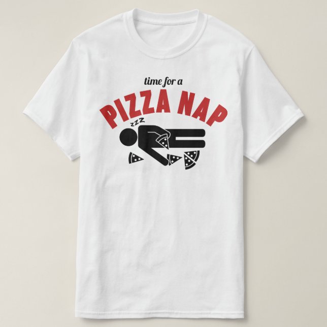 Camiseta Siesta de pizza (Diseño del anverso)