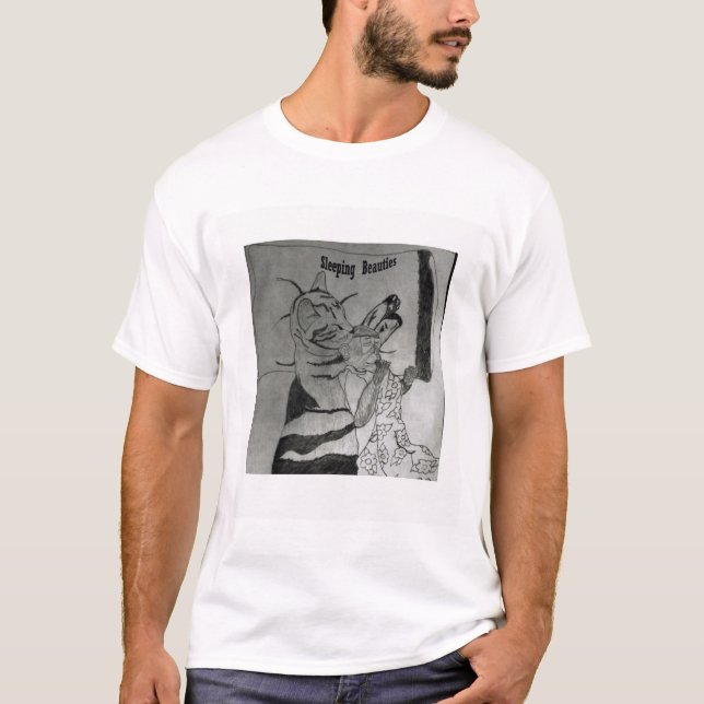 Camiseta Siesta del gato con un mono (Anverso)