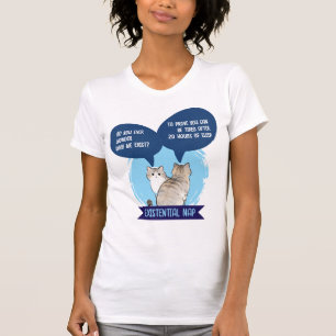 Camiseta Siesta existencial divertida cita de humor de gato
