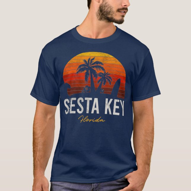 Camiseta Siesta Key Beach Florida FL Palms Vacation Surf (Anverso)