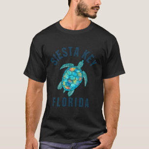 Camiseta Siesta Key Fl Beach Design Sea Turtle Ilustracion
