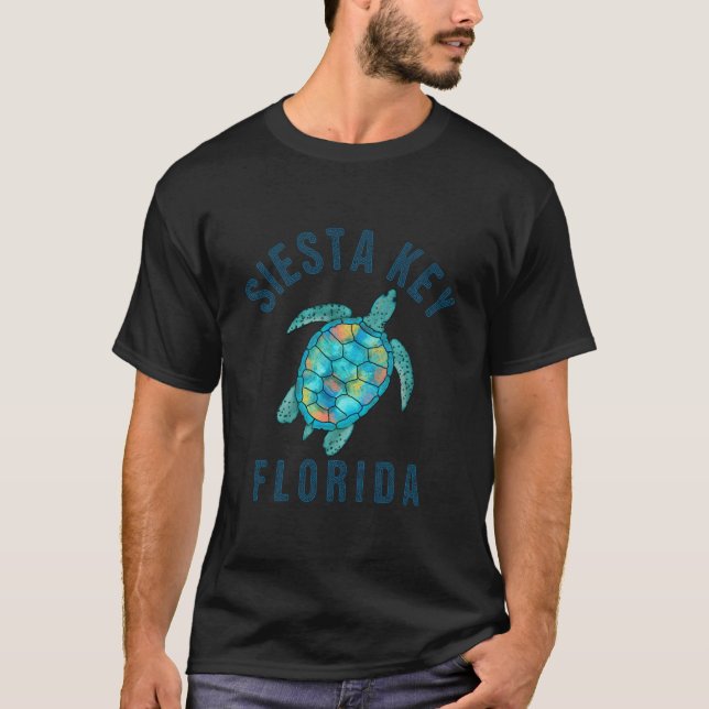 Camiseta Siesta Key Fl Beach Sea Turtle Illustration (Anverso)