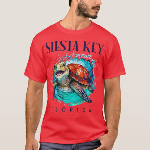 Camiseta Siesta Key Florida Acuarela Feliz Turba de Mar