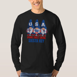 Camiseta Siesta Key Florida Gnome Sweet Gnome Bandera Ameri