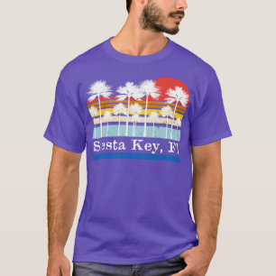 Camiseta Siesta Key Florida Palm Trees Coloblock Graphic Su
