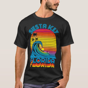 Camiseta Siesta Key Florida Retro Throwback Surf & Beach So