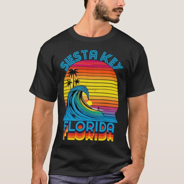 Camiseta Siesta Key Florida Retro Throwback Surf & Beach So (Anverso)