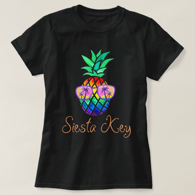 Camiseta Siesta Key Florida Tropical Funny Pineapple Sungla (Diseño del anverso)