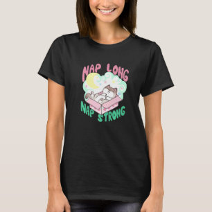 Camiseta Siesta Larga Siesta Fuerte Gato Soñoliento En Caja