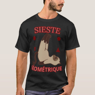 Camiseta Sieste Géométrique – Funny Cat Relaxing Geometry T