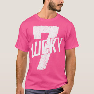 Camiseta Siete Afortunados En Blanco Lucky Número 7 Gea